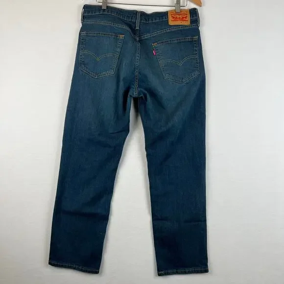 Levis 541 Jeans Mens 35x30 Blue Athletic Tapered Mid Rise Stretch Denim - Picture 3 of 11